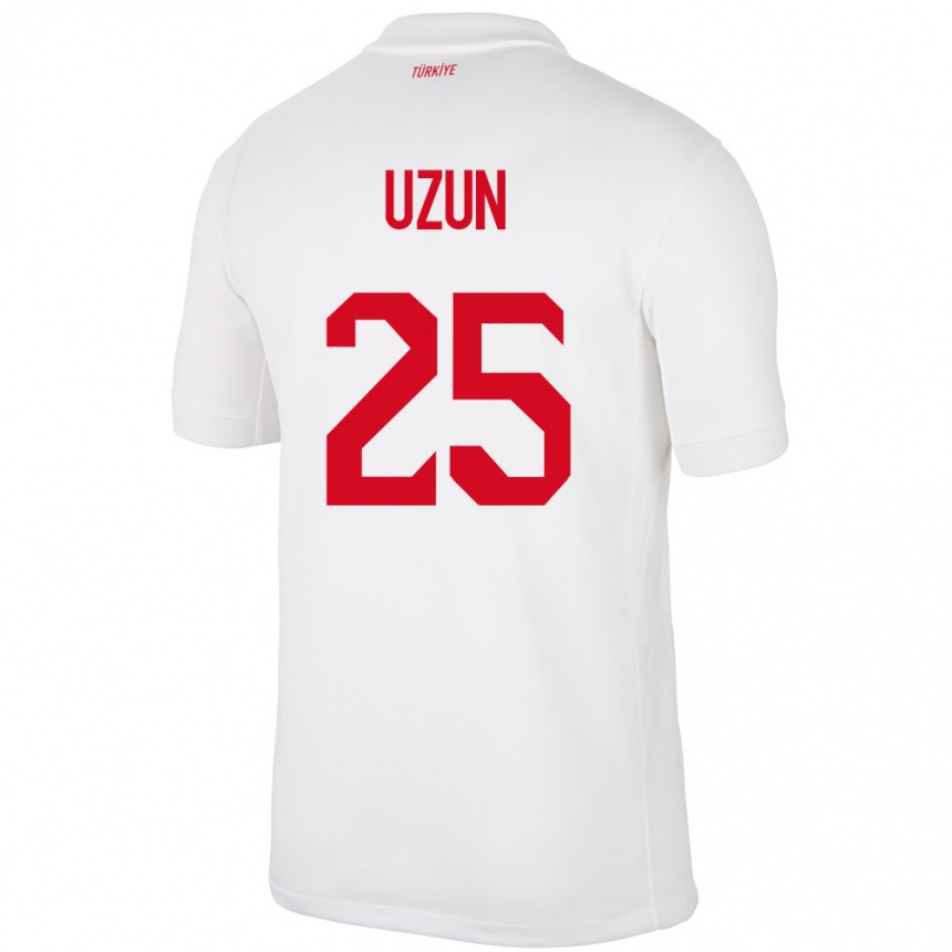 Niño Fútbol Camiseta Turquía Can Uzun #25 Blanco 1ª Equipación 24-26
