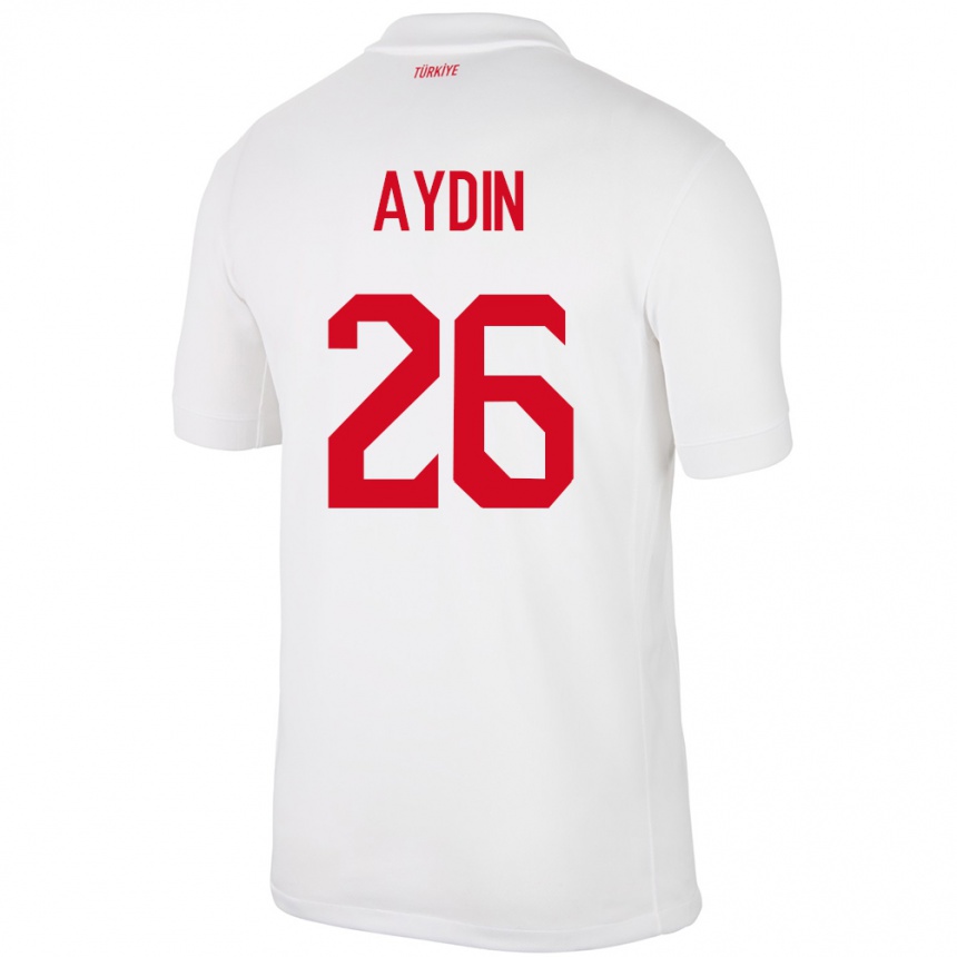 Niño Fútbol Camiseta Turquía Oğuz Aydın #26 Blanco 1ª Equipación 24-26