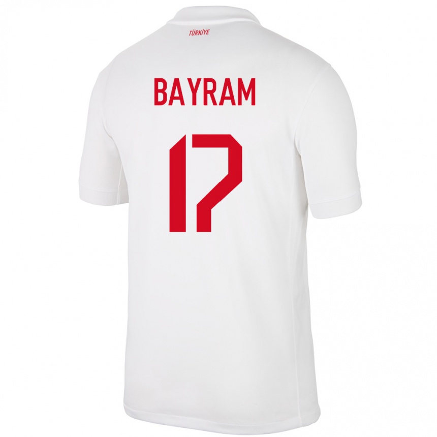 Niño Fútbol Camiseta Turquía Abdurrahman Bayram #17 Blanco 1ª Equipación 24-26