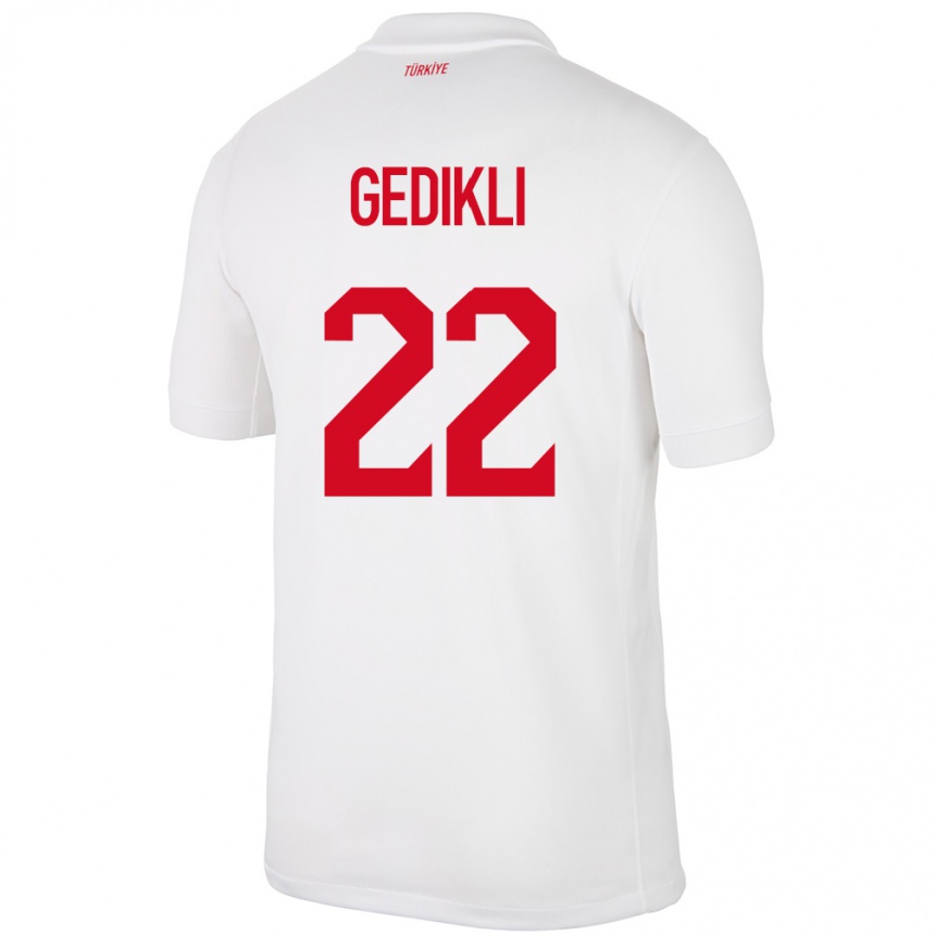 Niño Fútbol Camiseta Turquía Berkant Gedikli #22 Blanco 1ª Equipación 24-26