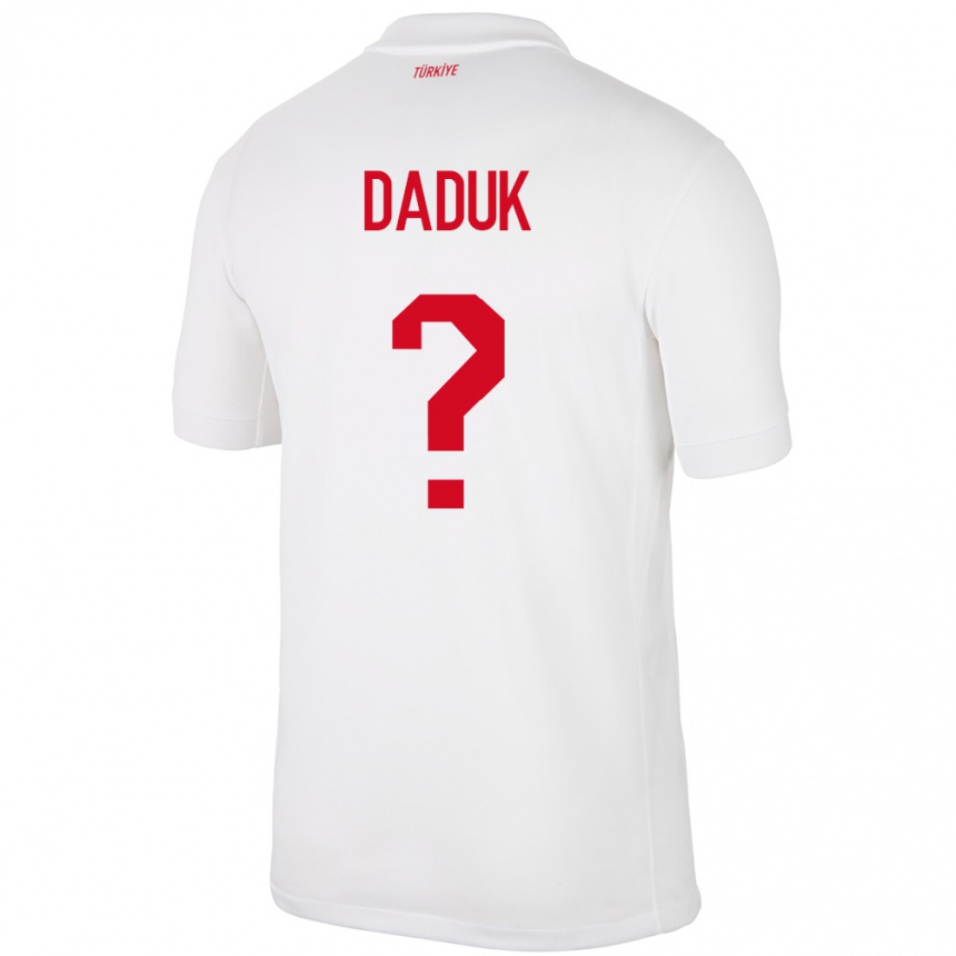 Niño Fútbol Camiseta Turquía Emir Dadük #0 Blanco 1ª Equipación 24-26