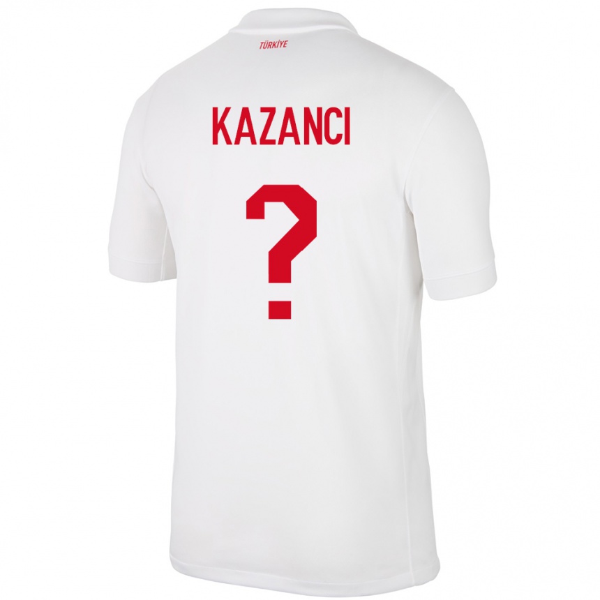 Niño Fútbol Camiseta Turquía Şant Kazancı #0 Blanco 1ª Equipación 24-26