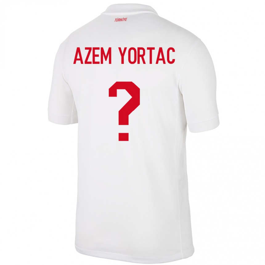 Niño Fútbol Camiseta Turquía Mustafa Azem Yortaç #0 Blanco 1ª Equipación 24-26