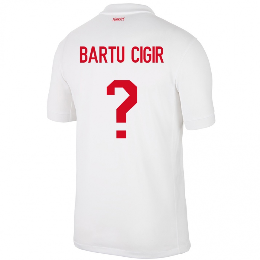 Niño Fútbol Camiseta Turquía Can Bartu Çığır #0 Blanco 1ª Equipación 24-26