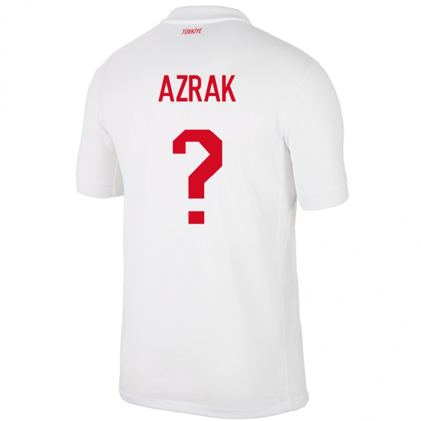 Niño Fútbol Camiseta Turquía Yunus Azrak #0 Blanco 1ª Equipación 24-26