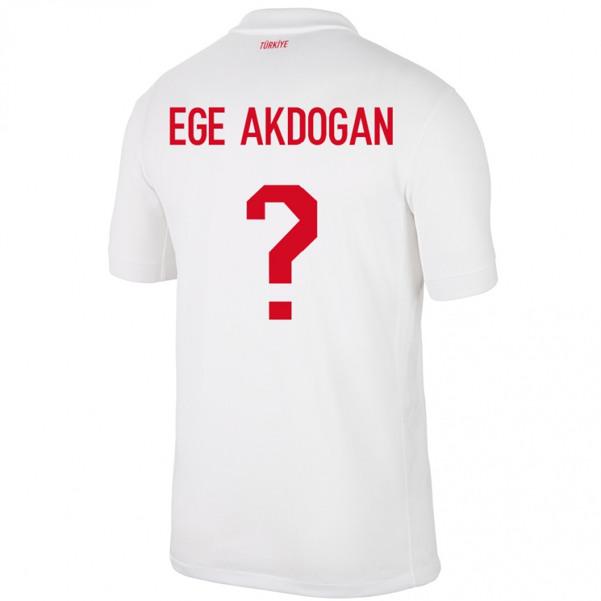 Niño Fútbol Camiseta Turquía Hasan Ege Akdoğan #0 Blanco 1ª Equipación 24-26