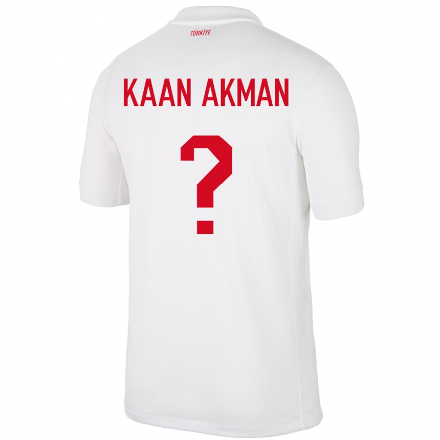 Niño Fútbol Camiseta Turquía Ege Kaan Akman #0 Blanco 1ª Equipación 24-26