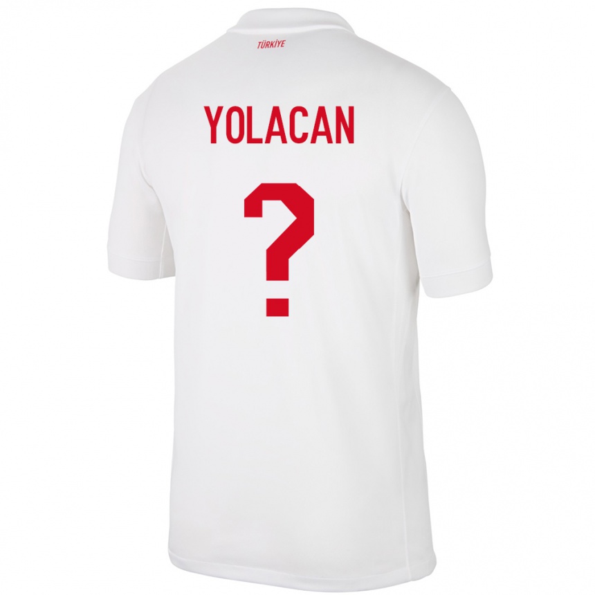 Niño Fútbol Camiseta Turquía Baran Yolaçan #0 Blanco 1ª Equipación 24-26