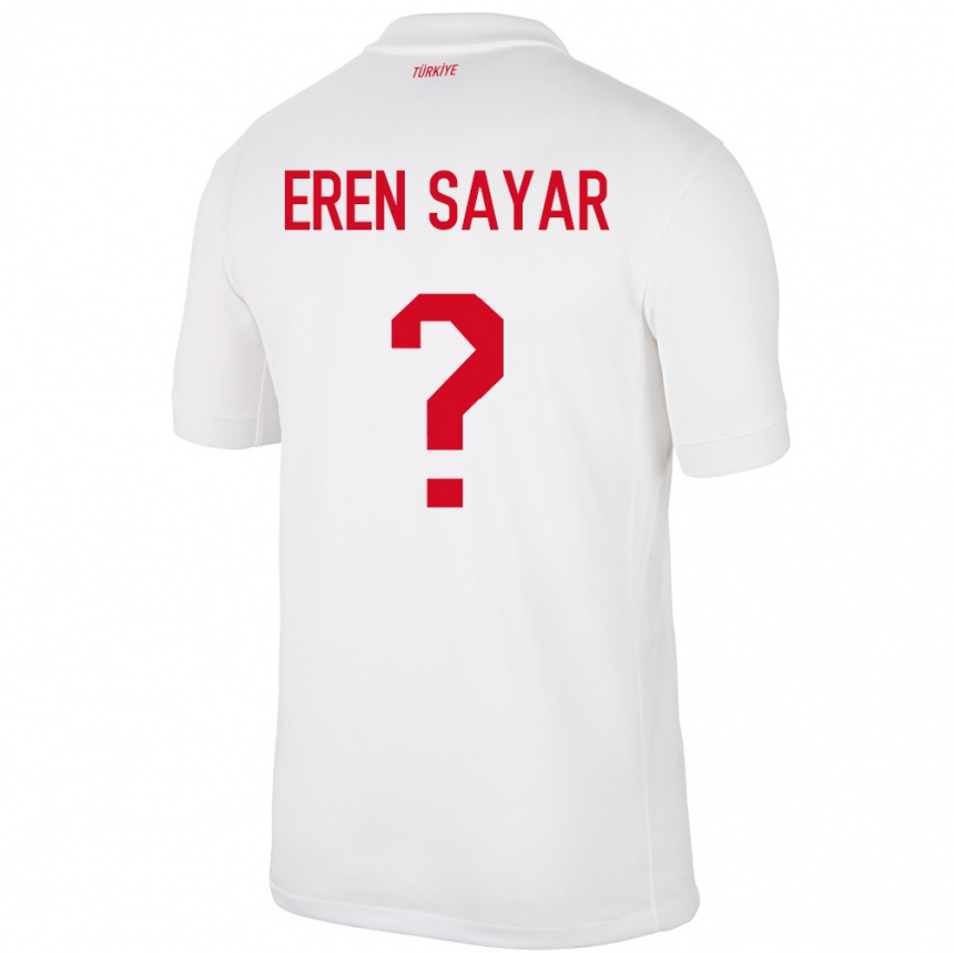 Niño Fútbol Camiseta Turquía Emin Eren Sayar #0 Blanco 1ª Equipación 24-26