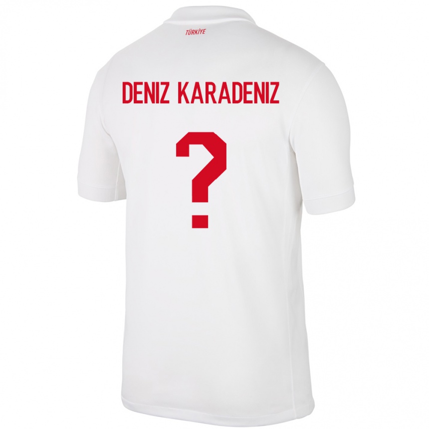 Niño Fútbol Camiseta Turquía Mustafa Deniz Karadeniz #0 Blanco 1ª Equipación 24-26