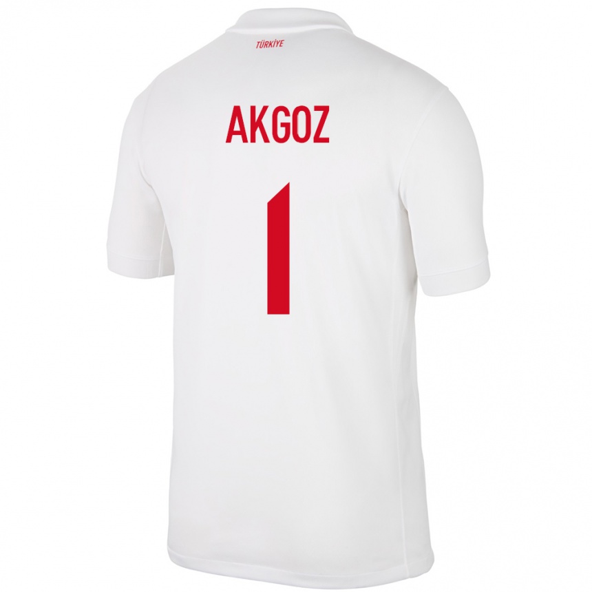 Niño Fútbol Camiseta Turquía Selda Akgöz #1 Blanco 1ª Equipación 24-26