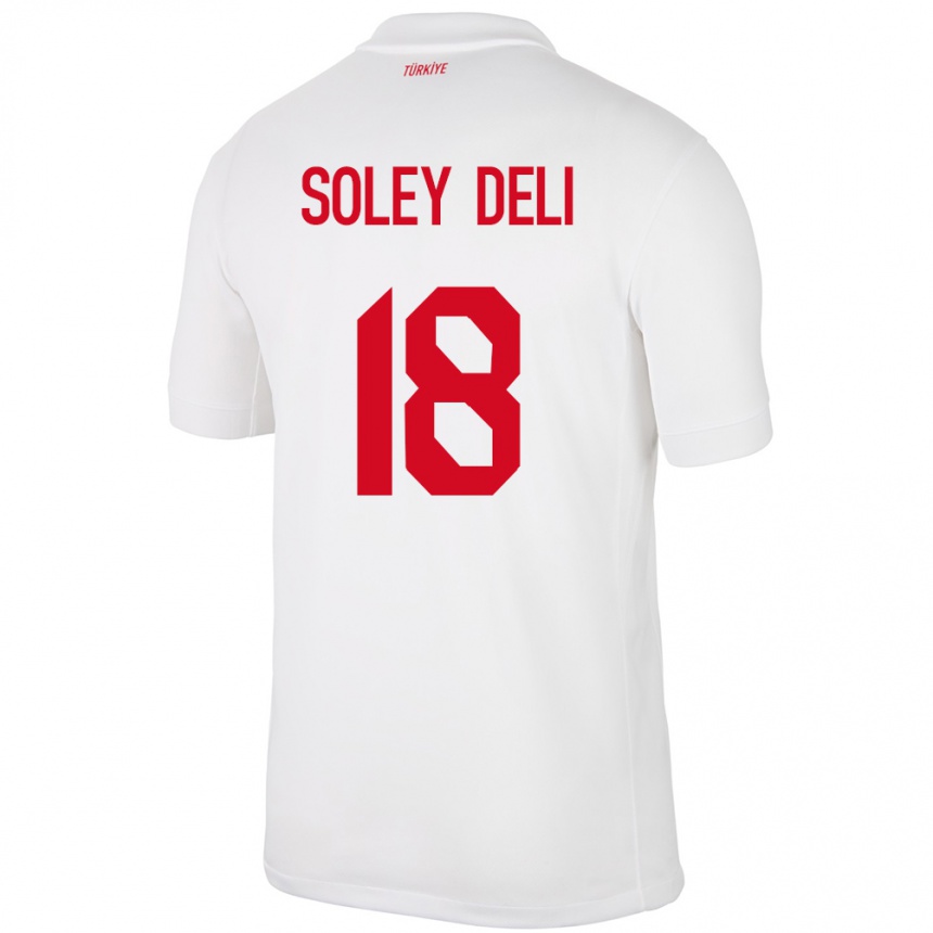 Niño Fútbol Camiseta Turquía Dilara Soley Deli #18 Blanco 1ª Equipación 24-26