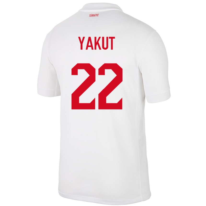 Niño Fútbol Camiseta Turquía Narin Yakut #22 Blanco 1ª Equipación 24-26