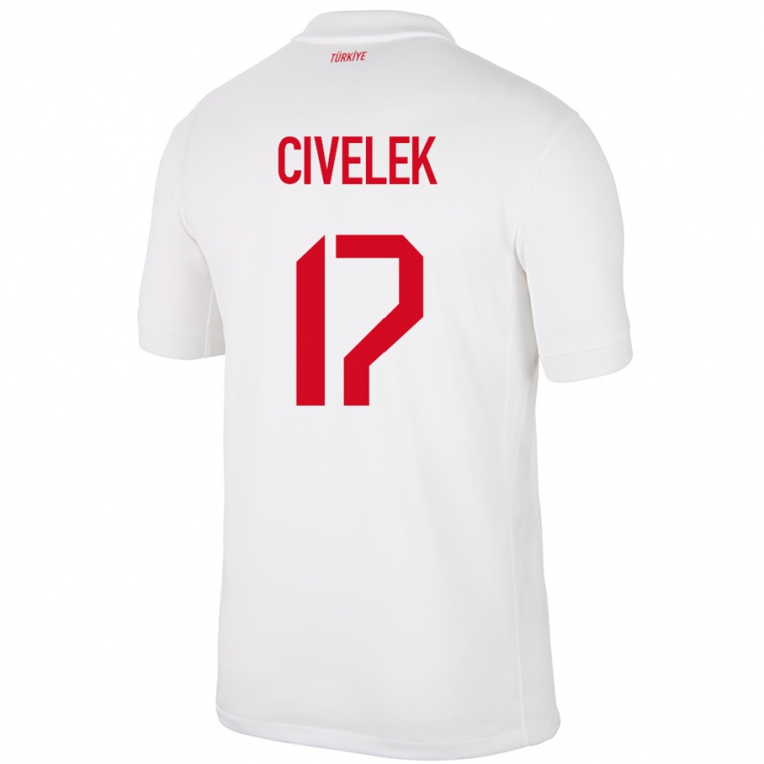 Niño Fútbol Camiseta Turquía İlayda Civelek #17 Blanco 1ª Equipación 24-26