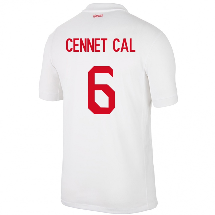 Niño Fútbol Camiseta Turquía Meryem Cennet Çal #6 Blanco 1ª Equipación 24-26