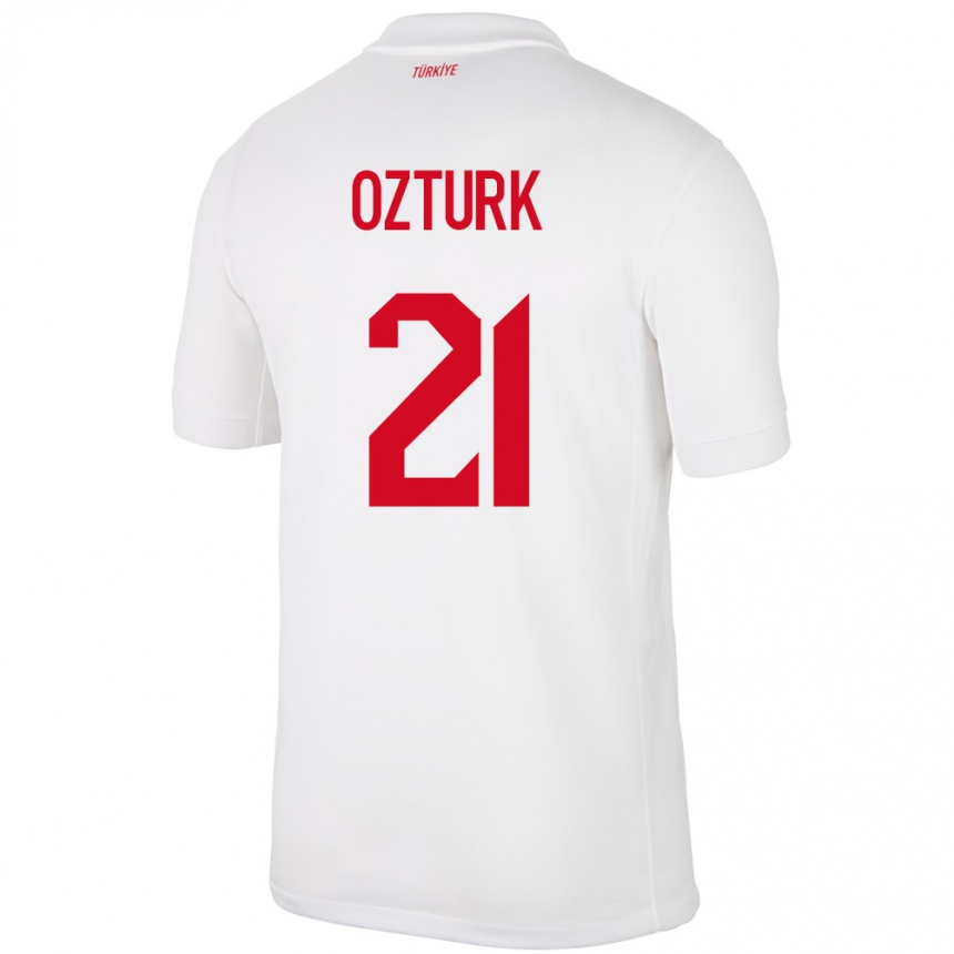 Niño Fútbol Camiseta Turquía Melike Öztürk #21 Blanco 1ª Equipación 24-26