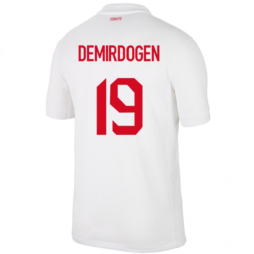 Niño Fútbol Camiseta Turquía Neslihan Demirdögen #19 Blanco 1ª Equipación 24-26