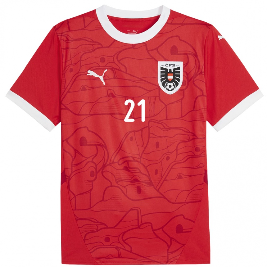 Niño Fútbol Camiseta Austria Flavius Daniliuc #21 Rojo 1ª Equipación 24-26