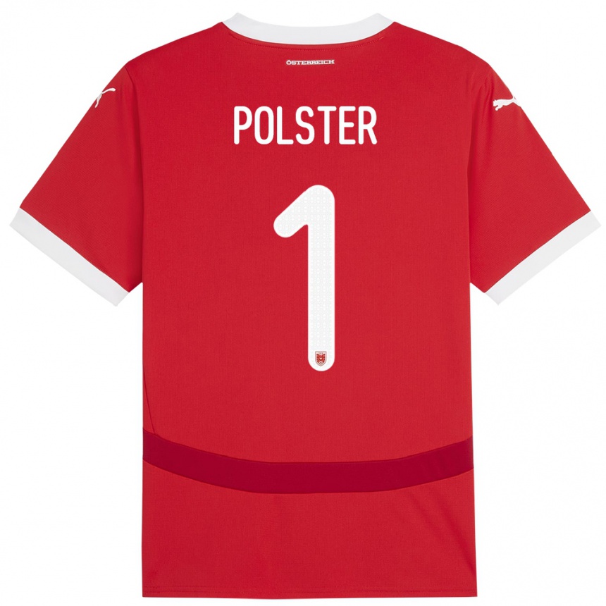 Niño Fútbol Camiseta Austria Nikolas Polster #1 Rojo 1ª Equipación 24-26