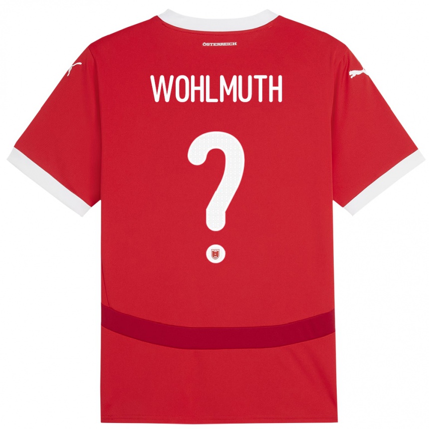 Niño Fútbol Camiseta Austria Fabian Wohlmuth #0 Rojo 1ª Equipación 24-26