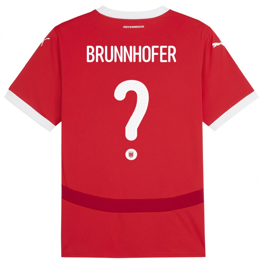 Niño Fútbol Camiseta Austria Jakob Brunnhofer #0 Rojo 1ª Equipación 24-26