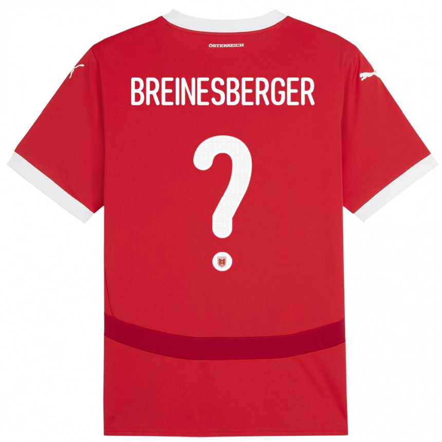 Niño Fútbol Camiseta Austria Christoph Breinesberger #0 Rojo 1ª Equipación 24-26