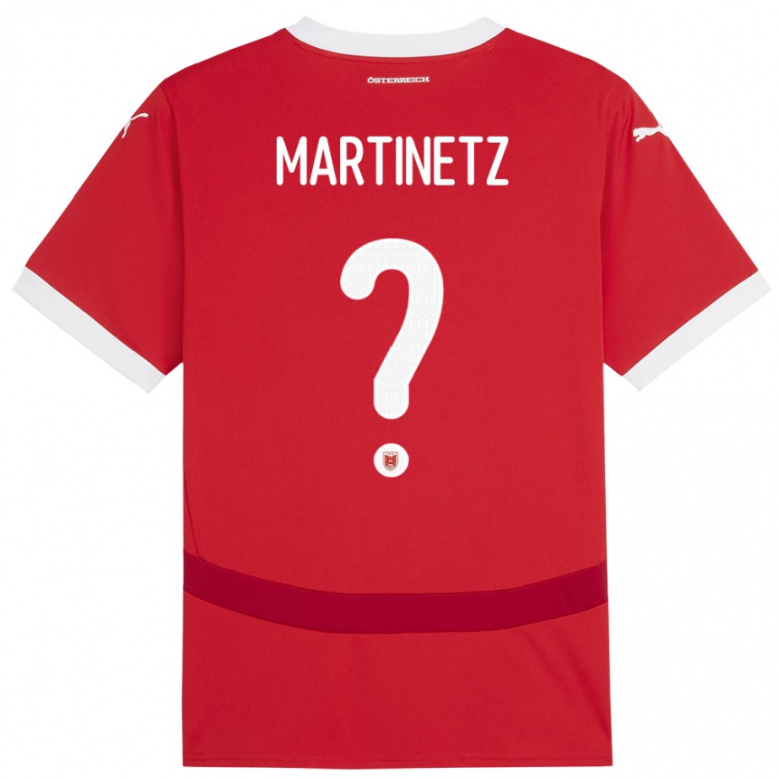 Niño Fútbol Camiseta Austria Gregor Martinetz #0 Rojo 1ª Equipación 24-26