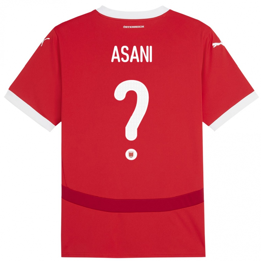 Niño Fútbol Camiseta Austria Amir Asani #0 Rojo 1ª Equipación 24-26