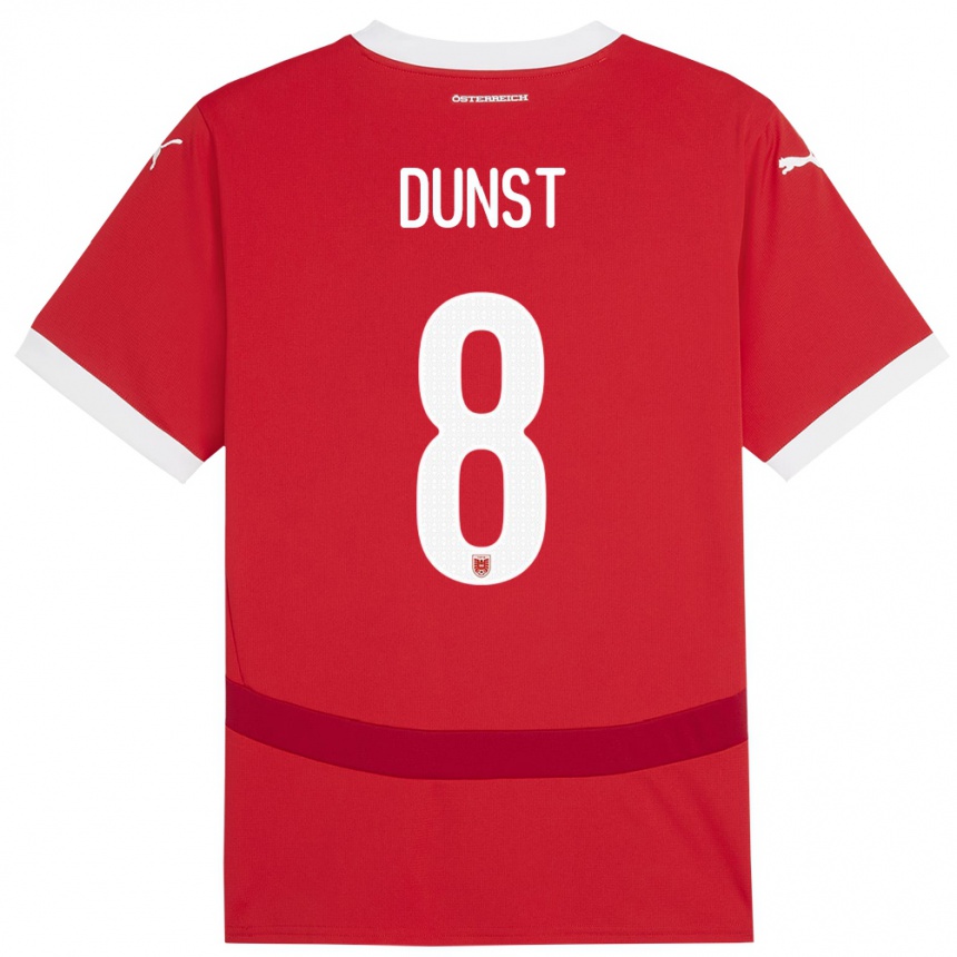 Niño Fútbol Camiseta Austria Barbara Dunst #8 Rojo 1ª Equipación 24-26