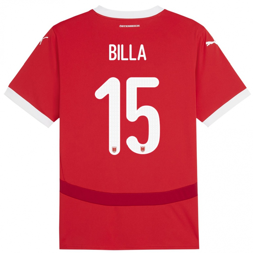 Niño Fútbol Camiseta Austria Nicole Billa #15 Rojo 1ª Equipación 24-26