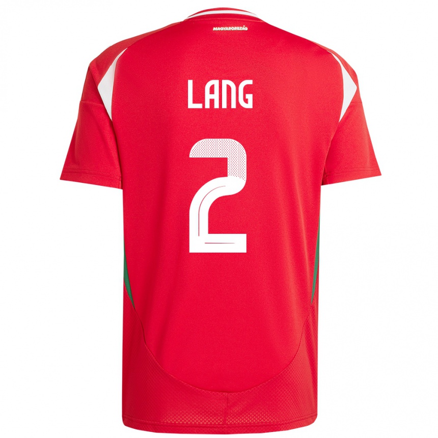 Niño Fútbol Camiseta Hungría Ádám Lang #2 Rojo 1ª Equipación 24-26