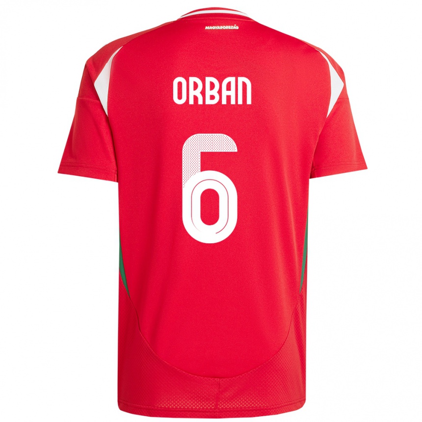 Niño Fútbol Camiseta Hungría Willi Orbán #6 Rojo 1ª Equipación 24-26