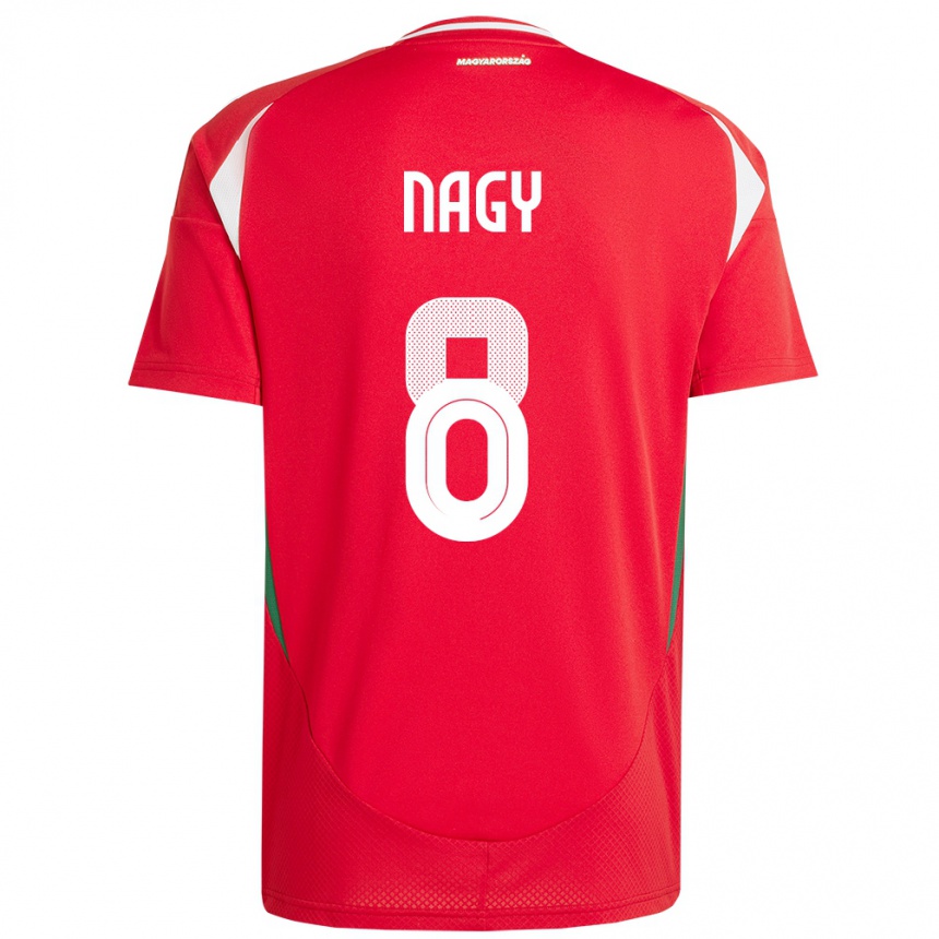 Niño Fútbol Camiseta Hungría Ádám Nagy #8 Rojo 1ª Equipación 24-26