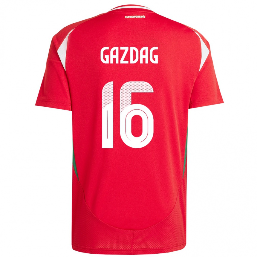 Niño Fútbol Camiseta Hungría Dániel Gazdag #16 Rojo 1ª Equipación 24-26