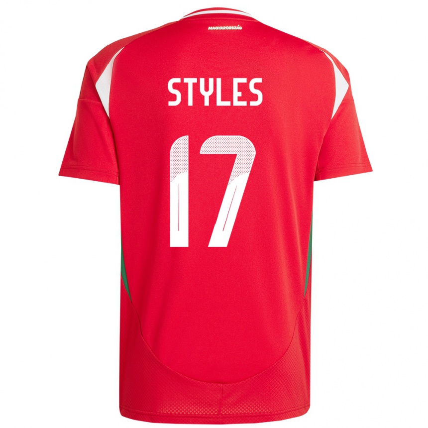 Niño Fútbol Camiseta Hungría Callum Styles #17 Rojo 1ª Equipación 24-26