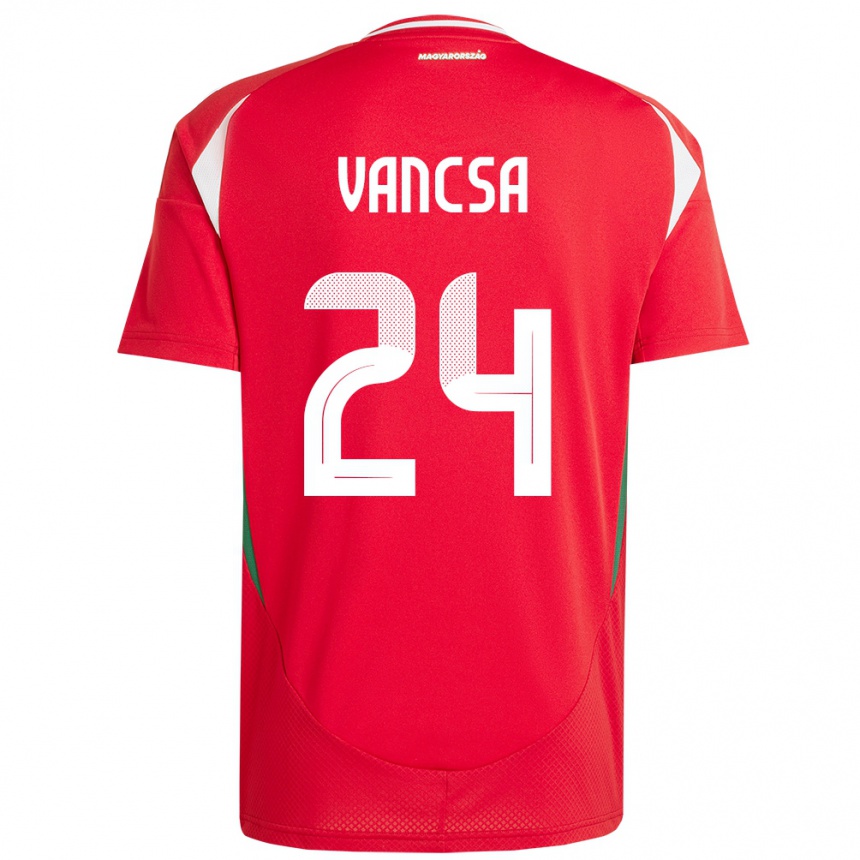 Niño Fútbol Camiseta Hungría Zalán Vancsa #24 Rojo 1ª Equipación 24-26