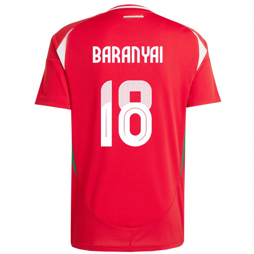 Niño Fútbol Camiseta Hungría Nimród Baranyai #18 Rojo 1ª Equipación 24-26