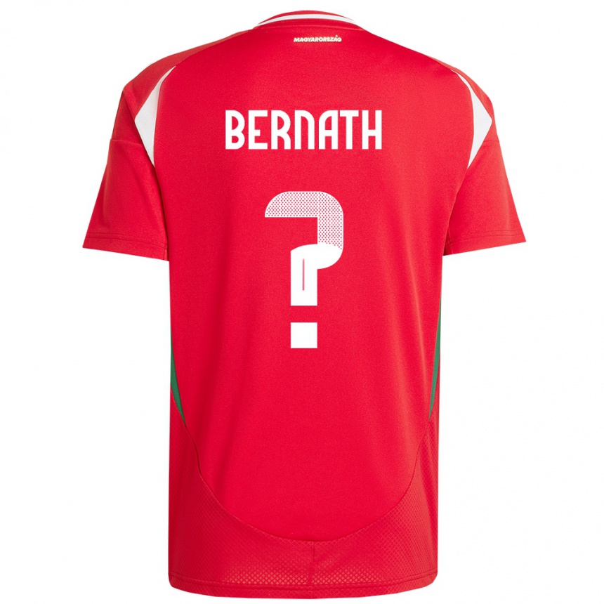Niño Fútbol Camiseta Hungría Bence Bernáth #0 Rojo 1ª Equipación 24-26