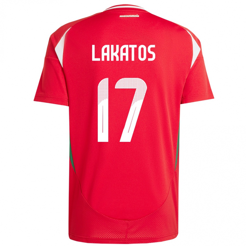 Niño Fútbol Camiseta Hungría Noel Lakatos #17 Rojo 1ª Equipación 24-26