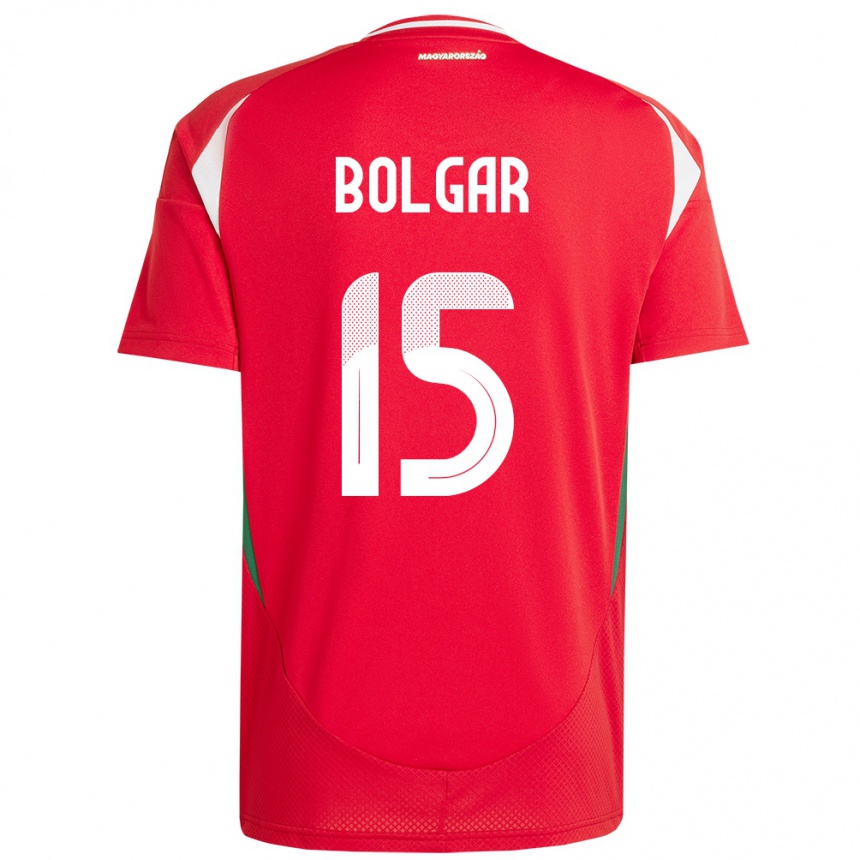 Niño Fútbol Camiseta Hungría Botond Bolgár #15 Rojo 1ª Equipación 24-26