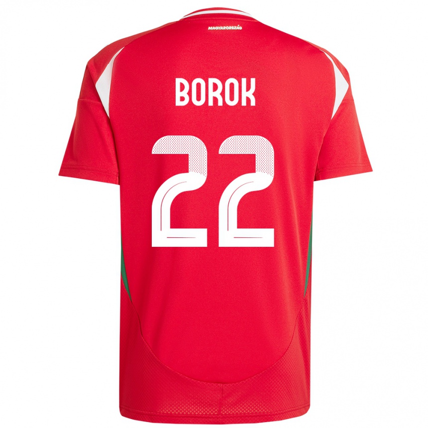 Niño Fútbol Camiseta Hungría Dorina Borók #22 Rojo 1ª Equipación 24-26