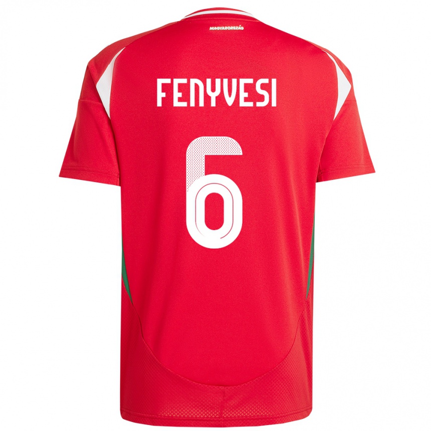 Niño Fútbol Camiseta Hungría Evelin Fenyvesi #6 Rojo 1ª Equipación 24-26