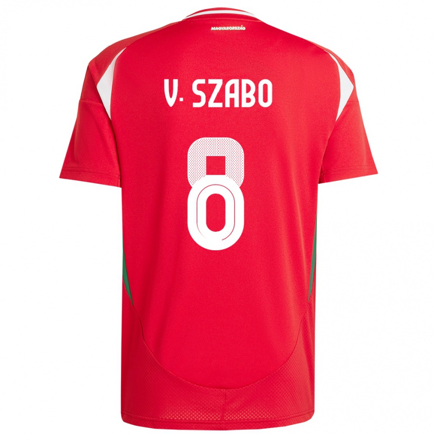 Niño Fútbol Camiseta Hungría Viktória Szabó #8 Rojo 1ª Equipación 24-26