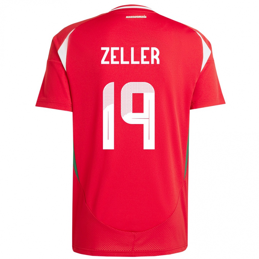 Niño Fútbol Camiseta Hungría Dóra Zeller #19 Rojo 1ª Equipación 24-26