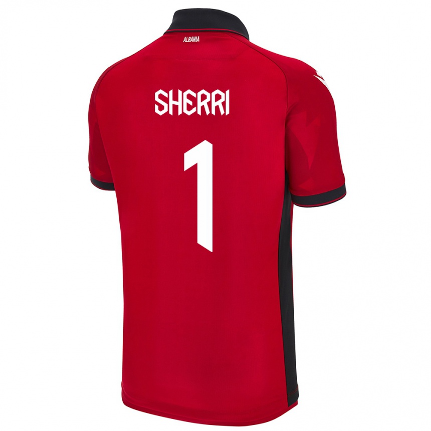 Niño Fútbol Camiseta Albania Alen Sherri #1 Rojo 1ª Equipación 24-26