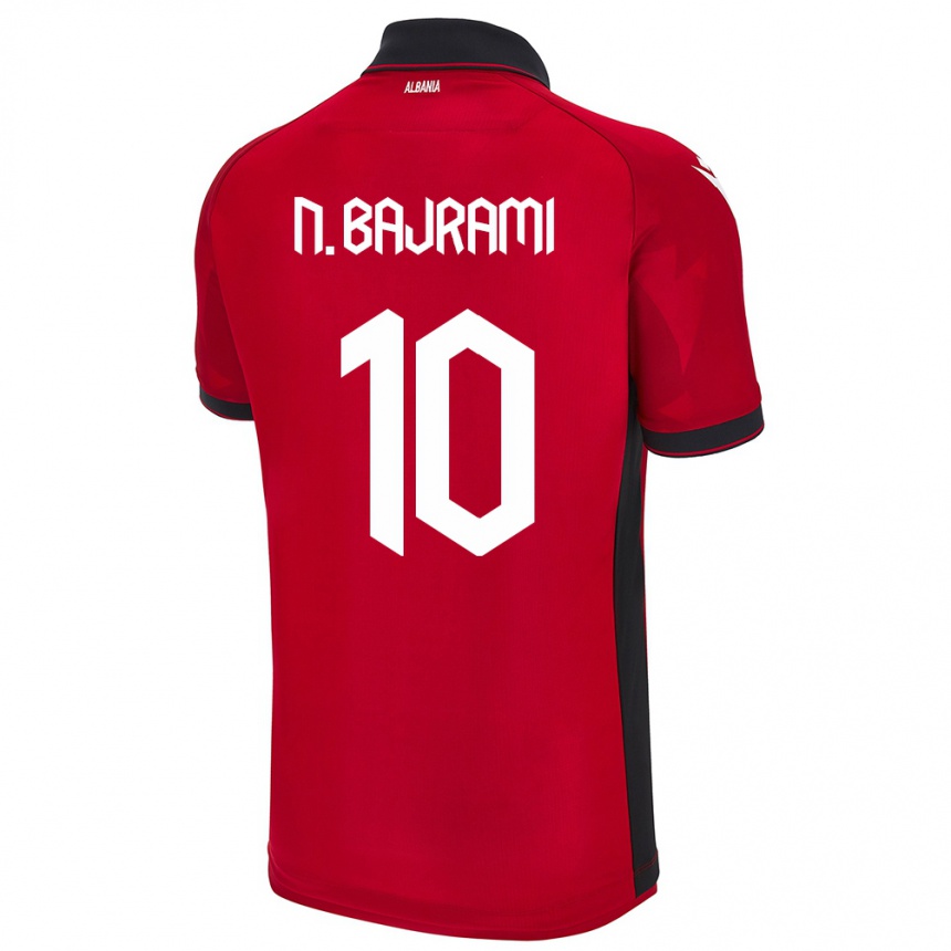 Niño Fútbol Camiseta Albania Nedim Bajrami #10 Rojo 1ª Equipación 24-26