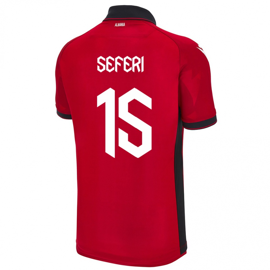 Niño Fútbol Camiseta Albania Taulant Seferi #15 Rojo 1ª Equipación 24-26