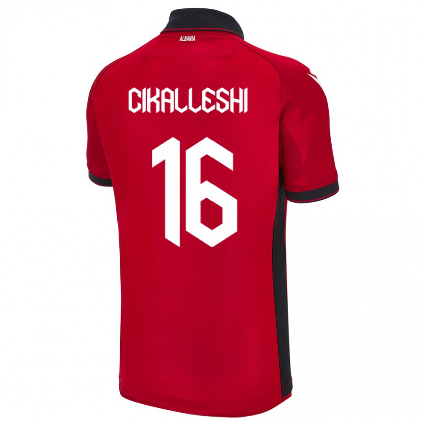 Niño Fútbol Camiseta Albania Sokol Cikalleshi #16 Rojo 1ª Equipación 24-26