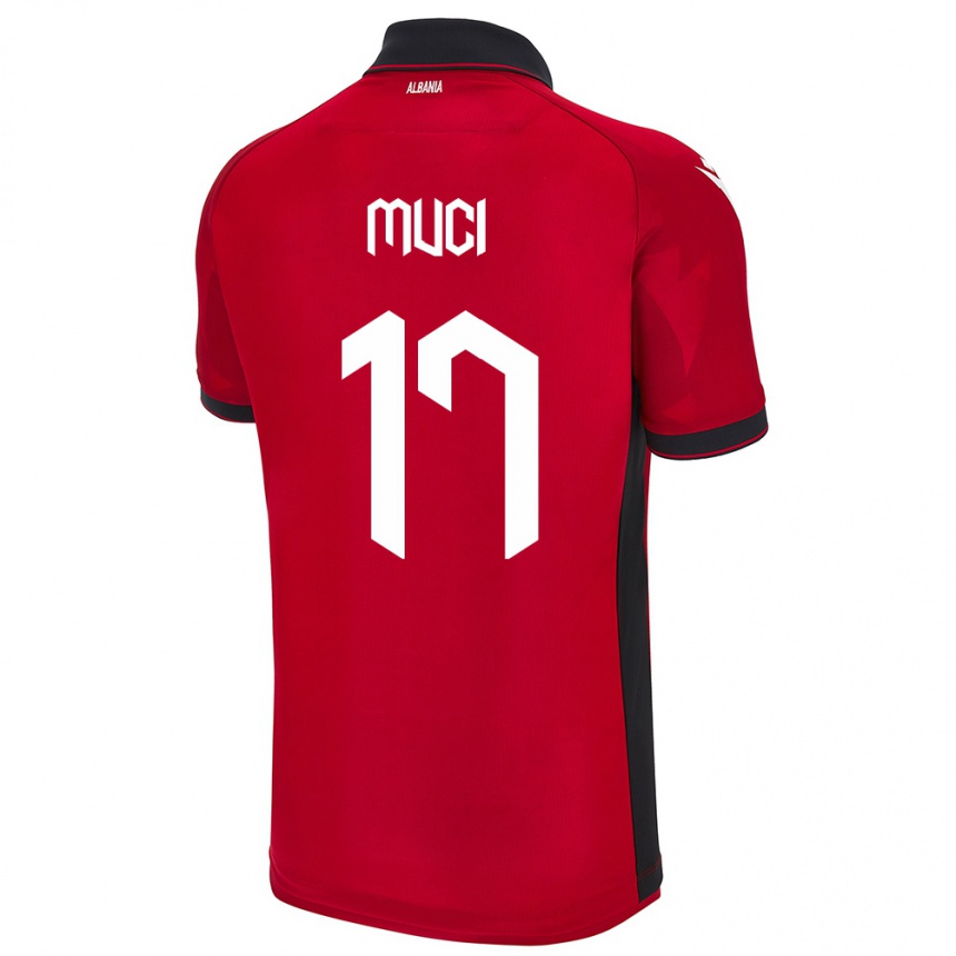 Niño Fútbol Camiseta Albania Ernest Muci #17 Rojo 1ª Equipación 24-26