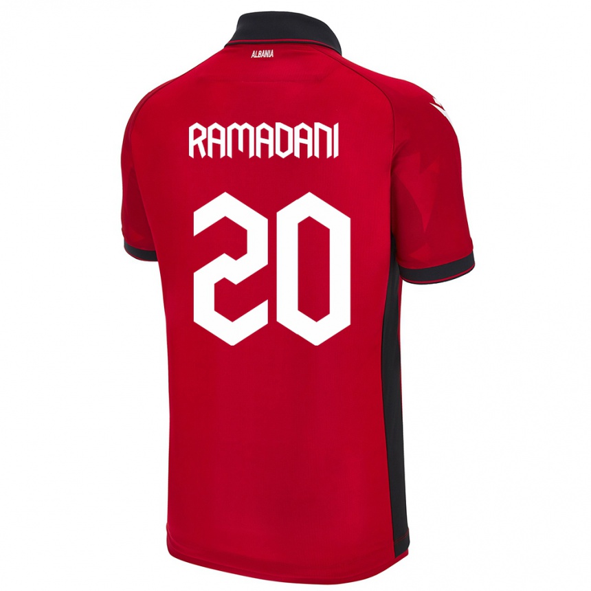 Niño Fútbol Camiseta Albania Ylber Ramadani #20 Rojo 1ª Equipación 24-26